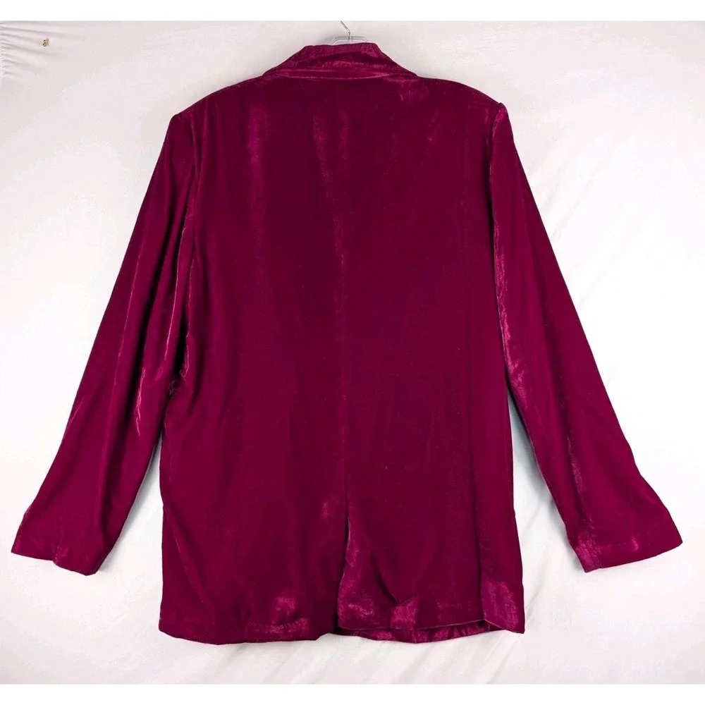 Endless Rose Velvet Jacket Womens‎ Large Fushia Blazer Single Button Pockets NWT - Picture 2 of 8
